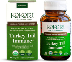 Kokora Turkey Tail Immune bottle ready for daily immune support.