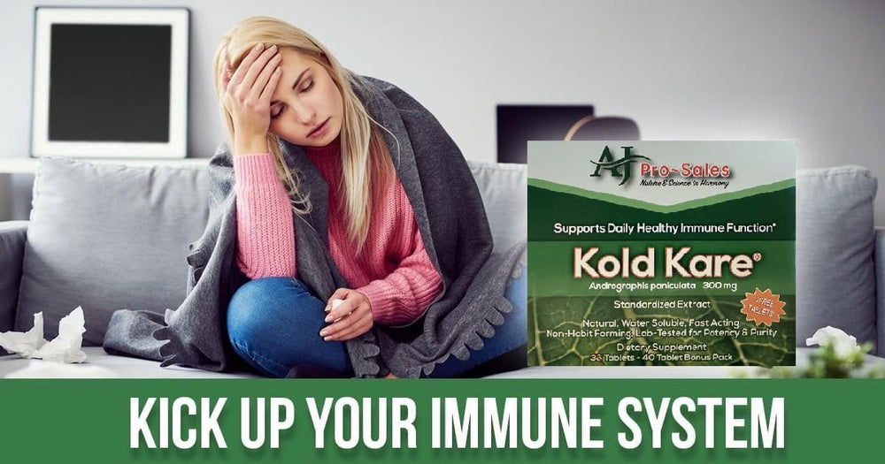 Kold Kare Daily Immune bottle pour suggesting easy daily dosing.