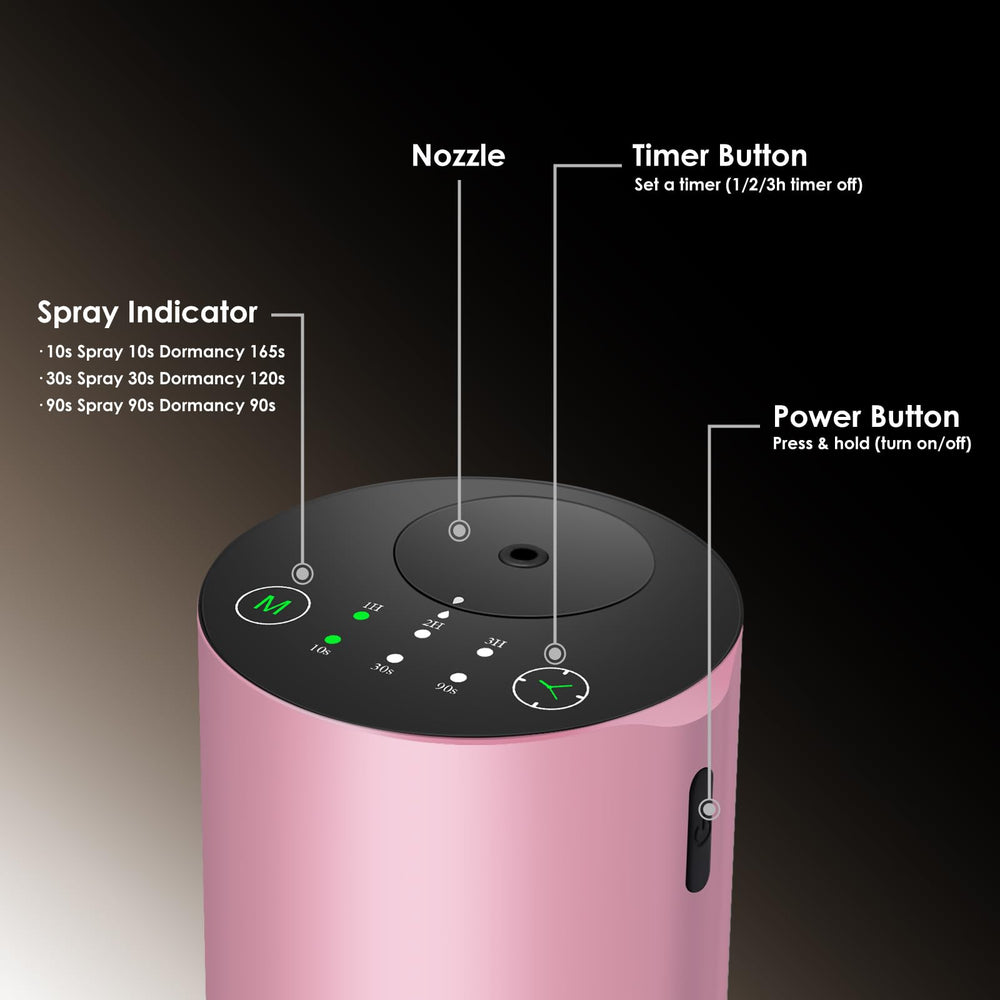 KONCHILE pink 7-color LED diffuser adds mood lighting.