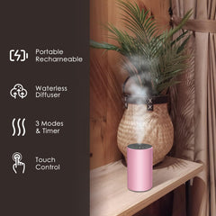 KONCHILE pink portable diffuser ideal for car and desk.