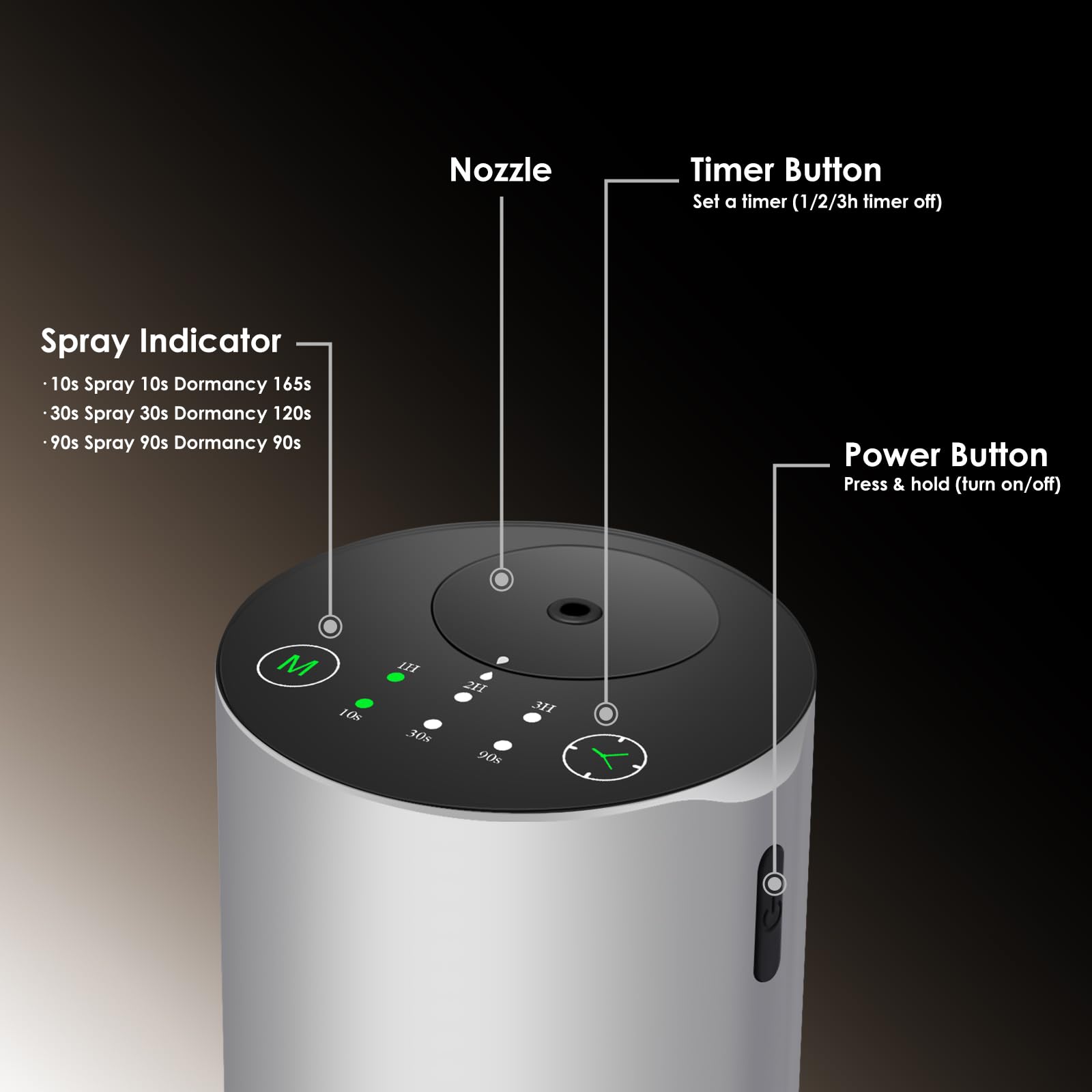 KONCHILE Waterless Diffuser LED lights in seven colors for mood ambiance