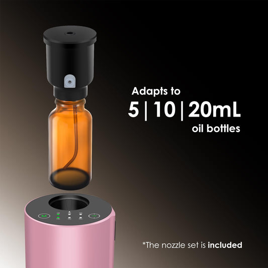 KONCHILE pink waterless diffuser front view for portable home use.