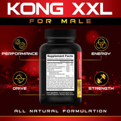 Kong XXL label USA-made emphasizes purity and quality manufacturing.