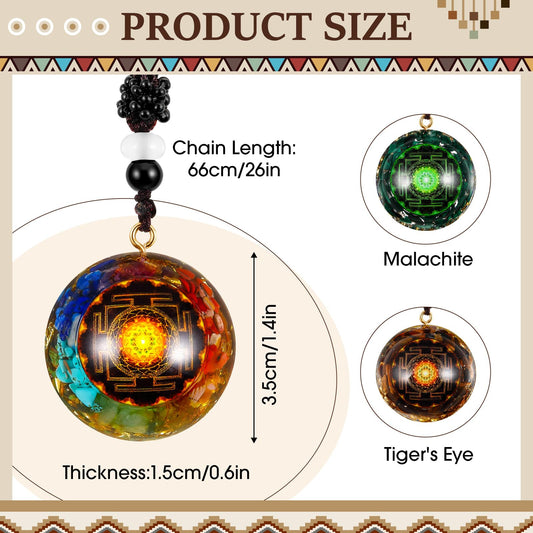 Konohan Orgonite pendant with tiger eye, grounding look for any outfit.
