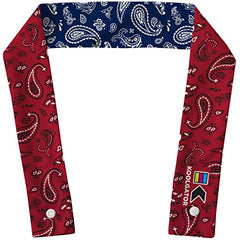 KOOLGATOR evaporative neck wrap blue paisley, side view showing snug fit