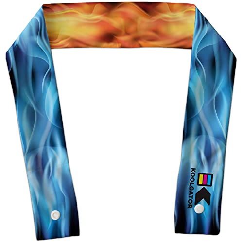 Koolgator evaporative neck wrap in red pack ready for hot weather relief.