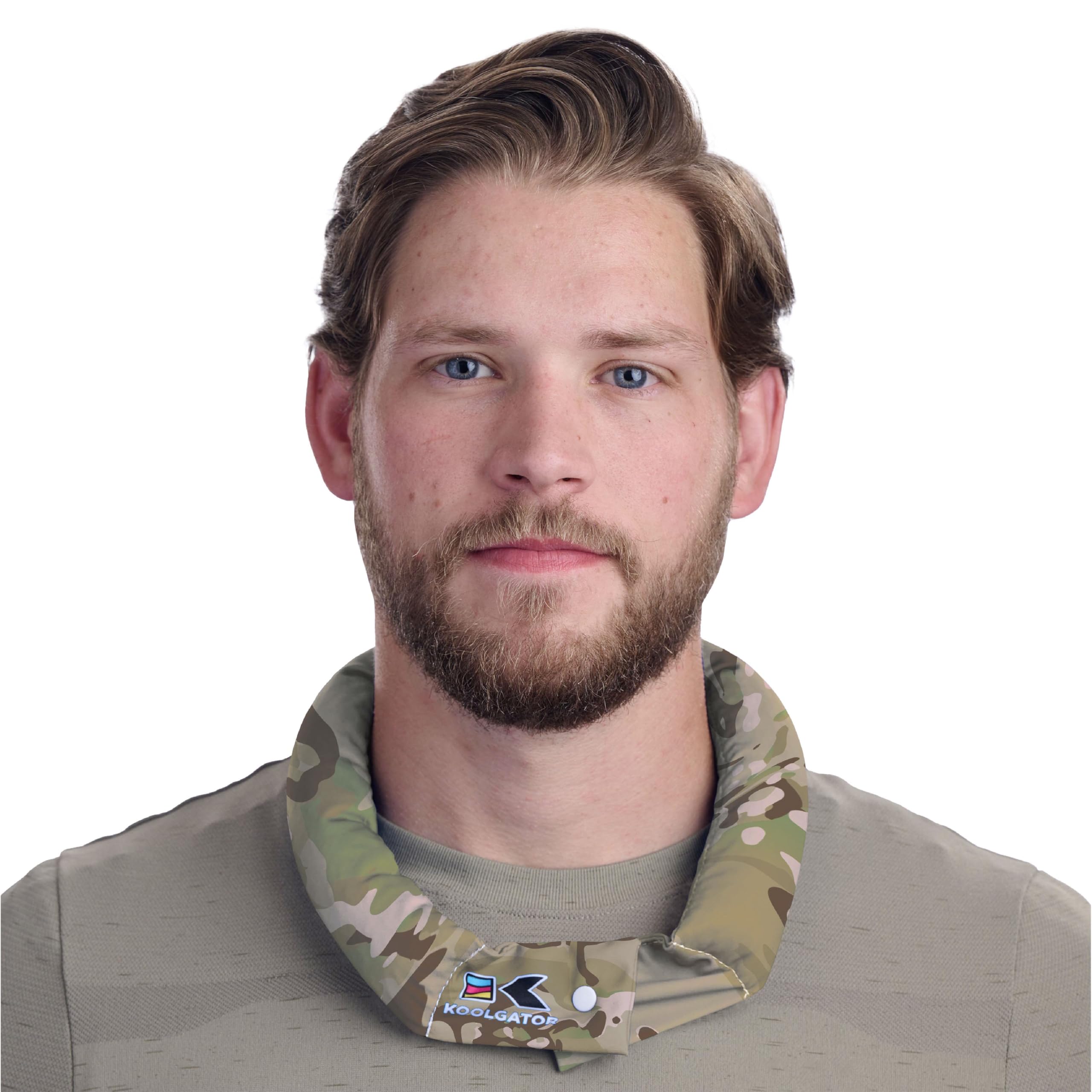 KOOLGATOR evaporative neck wrap in Scorpio camo for outdoor cooling