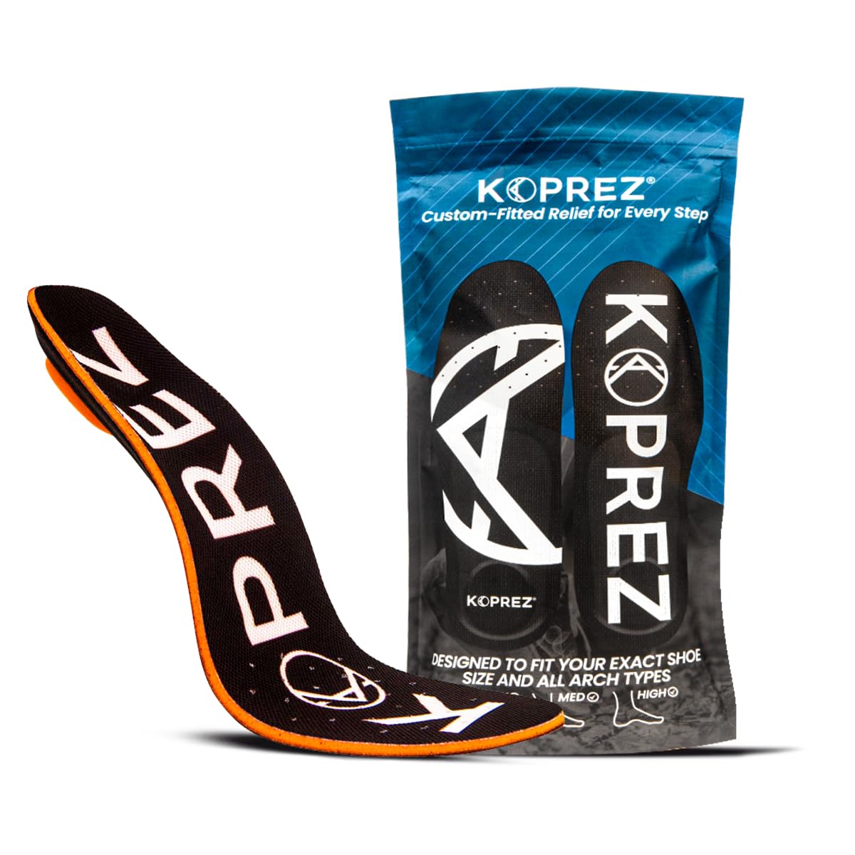 Koprez custom orthotic insoles arch support for plantar fasciitis relief