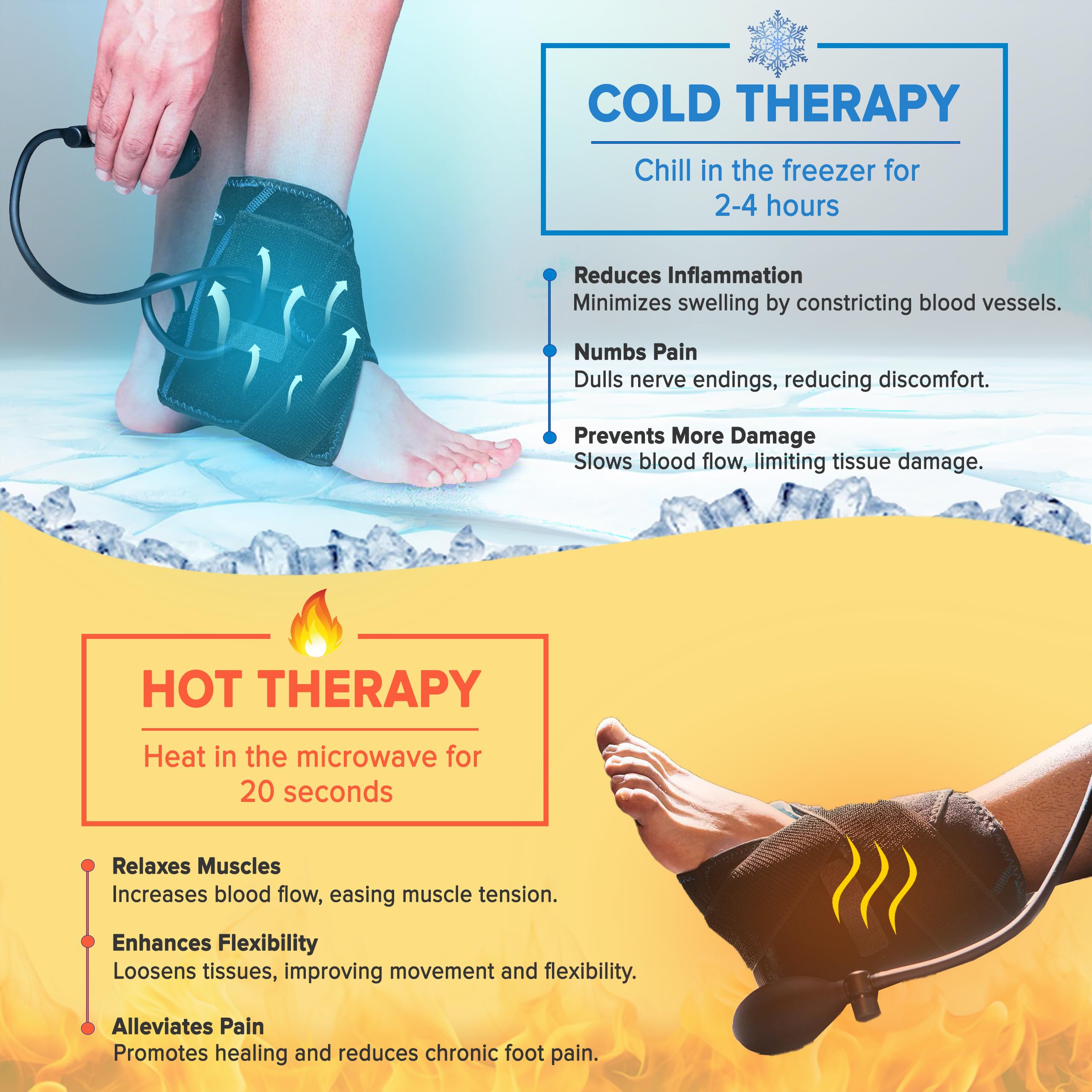 Koprez Foot CryoPump Achilles area cool compression for tendon support