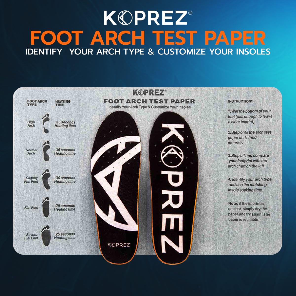 Koprez unisex orthotics for plantar fasciitis relief while staying active