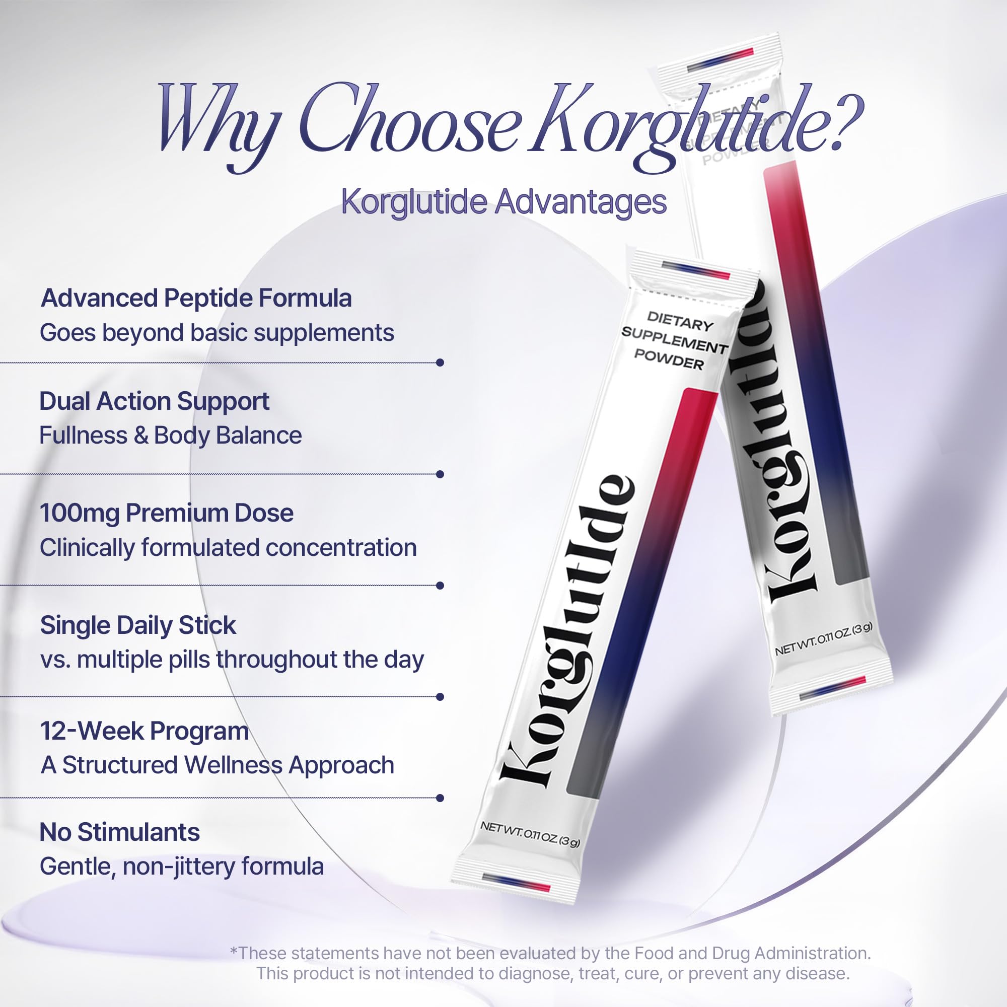 Korglutide ingredients label highlights peptide basis and Korean GMP origin.