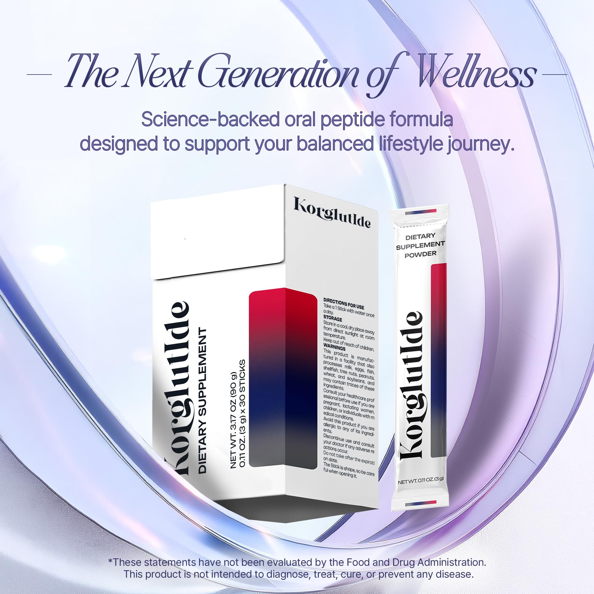 Korglutide unboxing package showcases premium presentation for first time buyers.