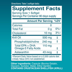Kori Krill Excel bottle label highlights EPA/DHA and non-GMO.