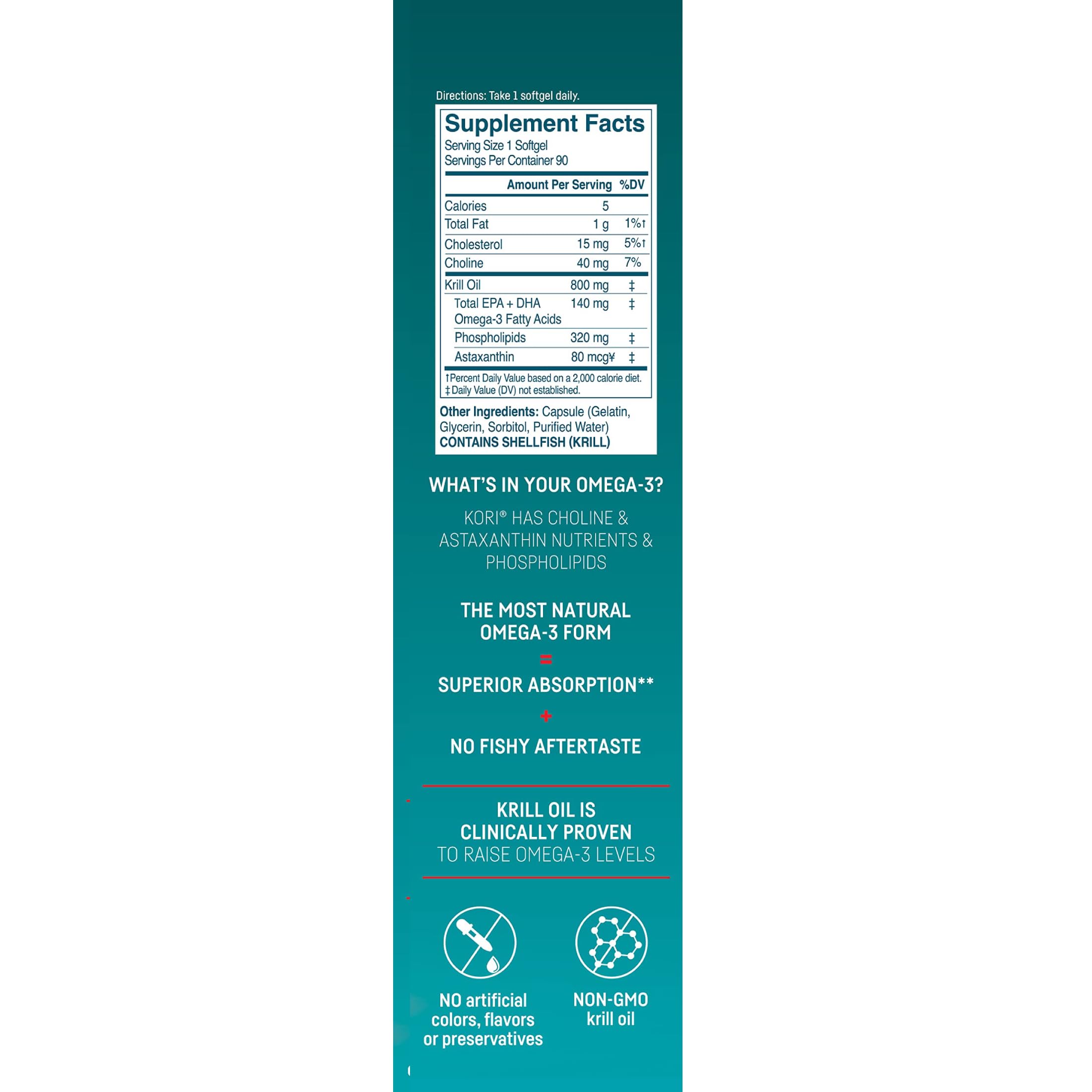 Kori Krill Omega-3 softgels ready for daily supplementation.