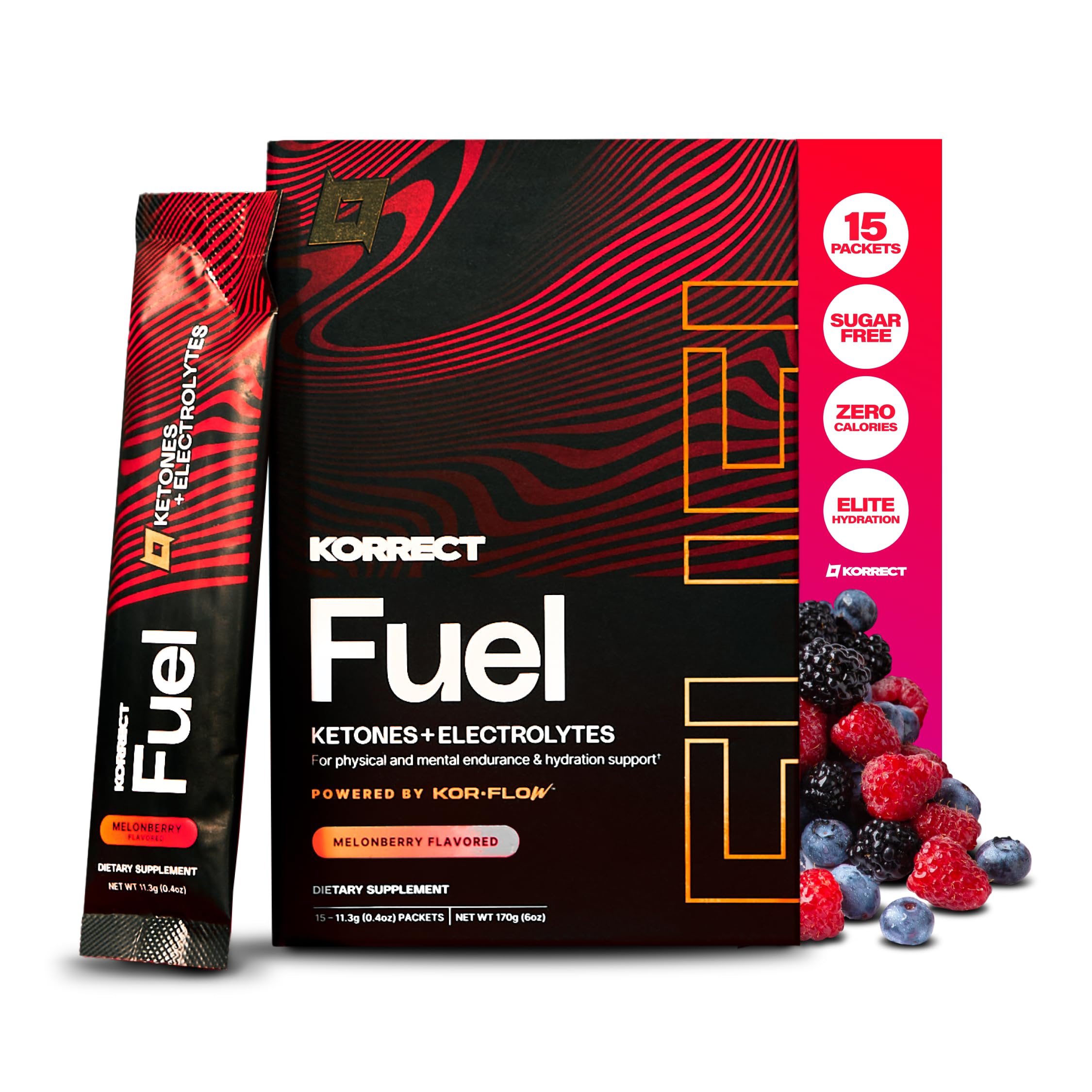KORRECT LIFE goBHB MelonBerry packet ready for a pre-workout energy boost