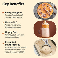 KOS 50 mg caffeine energy boost label on protein powder container