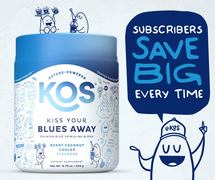 KOS Organic certification seal and GMP badge signaling purity.
