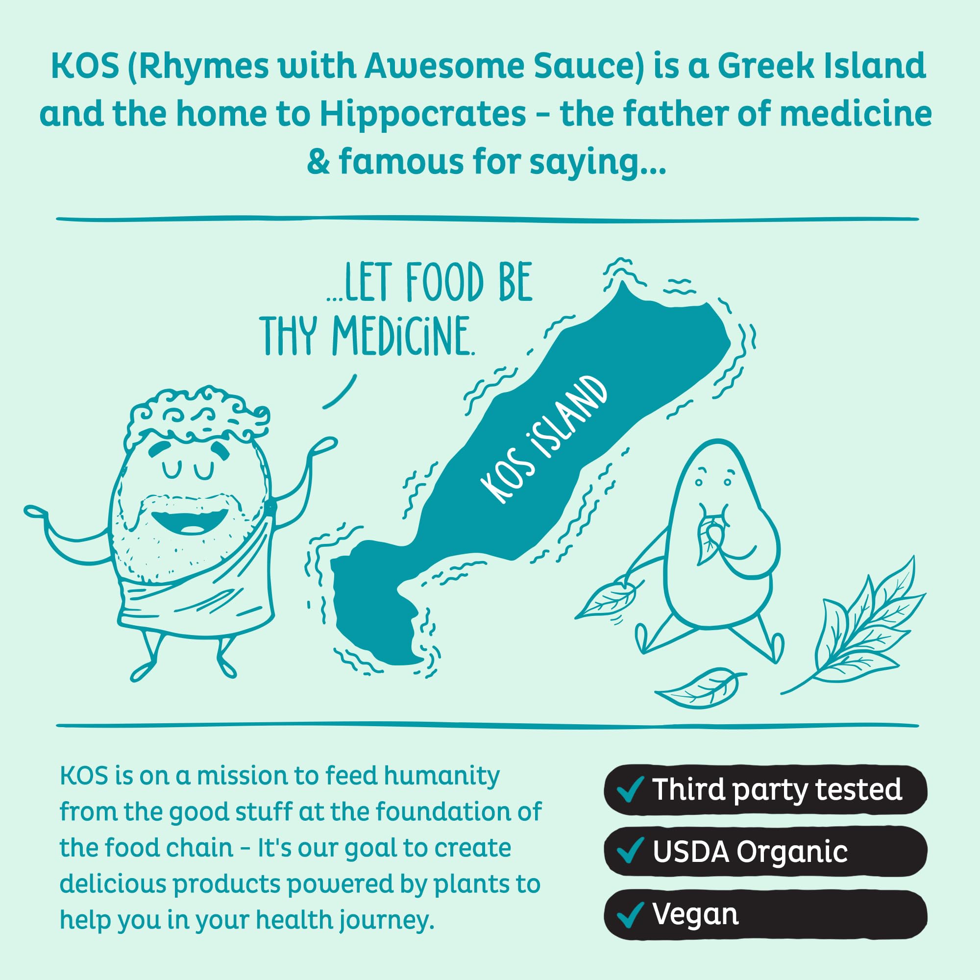 KOS Spirulina pantry display suggests long-lasting superfood in daily routines.
