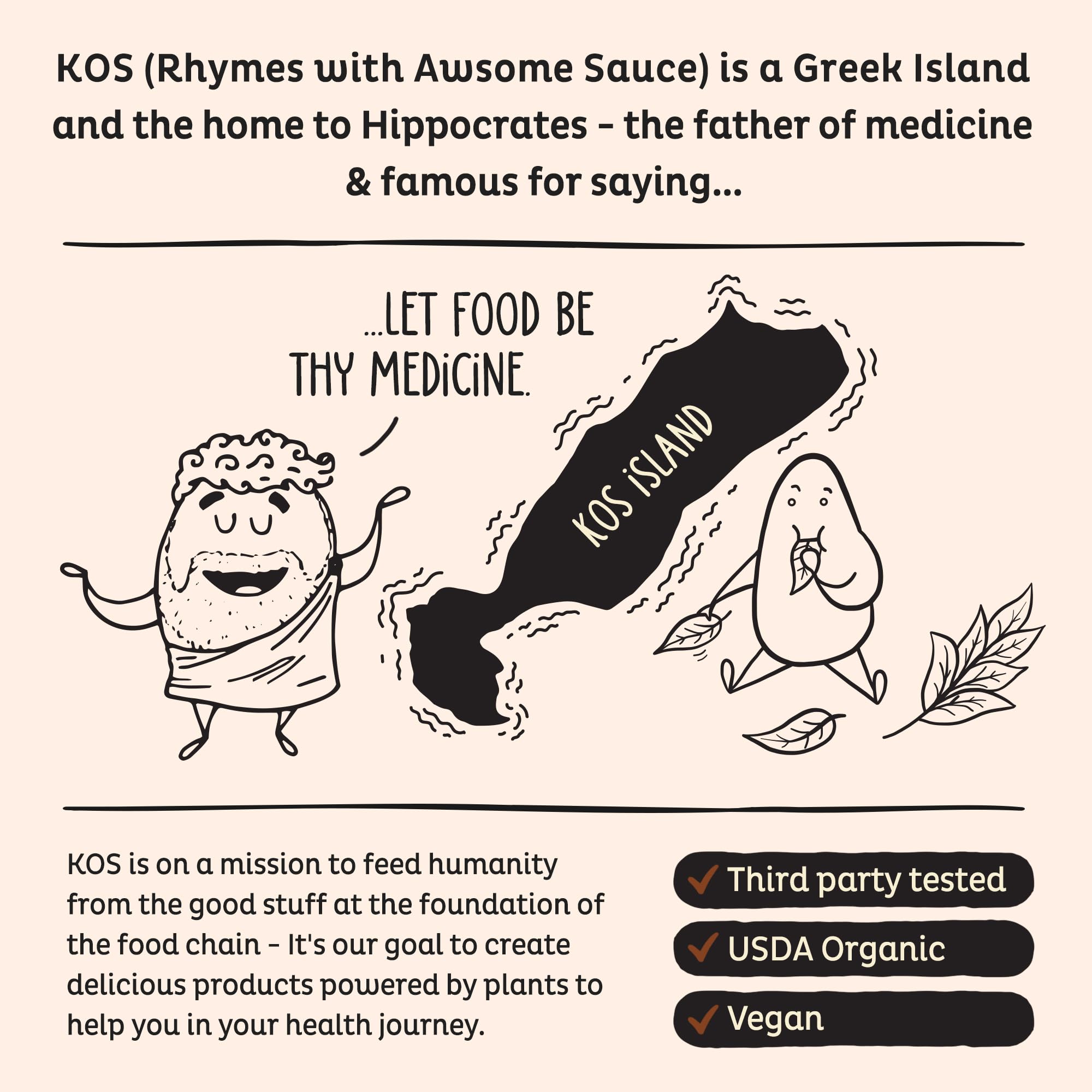 Digestive enzymes label on KOS protein powder packaging