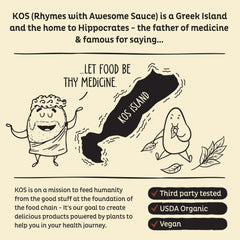 KOS Vegan Protein Powder in kitchen ready for daily use