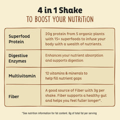 KOS Vegan Protein Powder vanilla shake in glass shows dairy-free protein