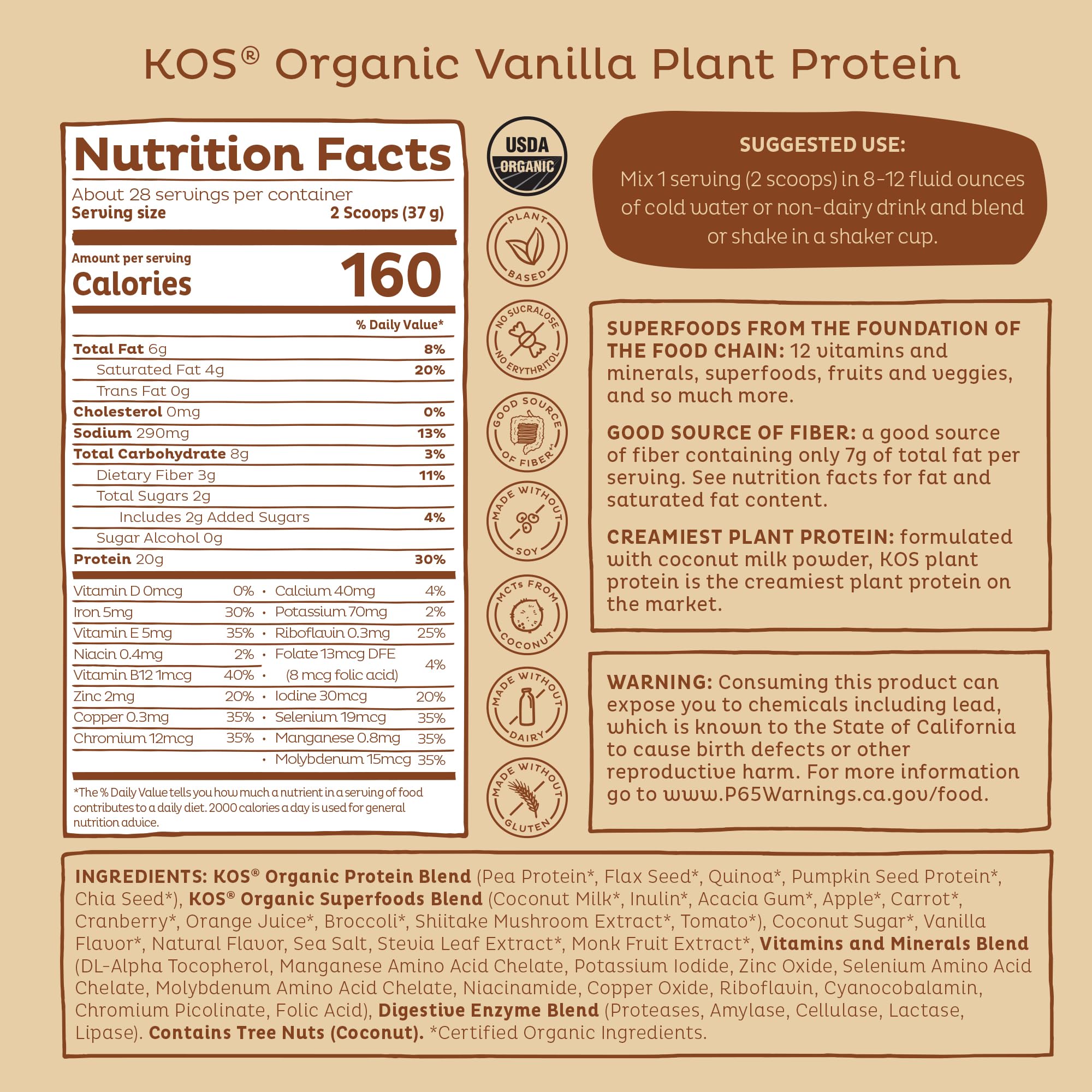 KOS Vegan Protein Powder vanilla smoothie bowl idea