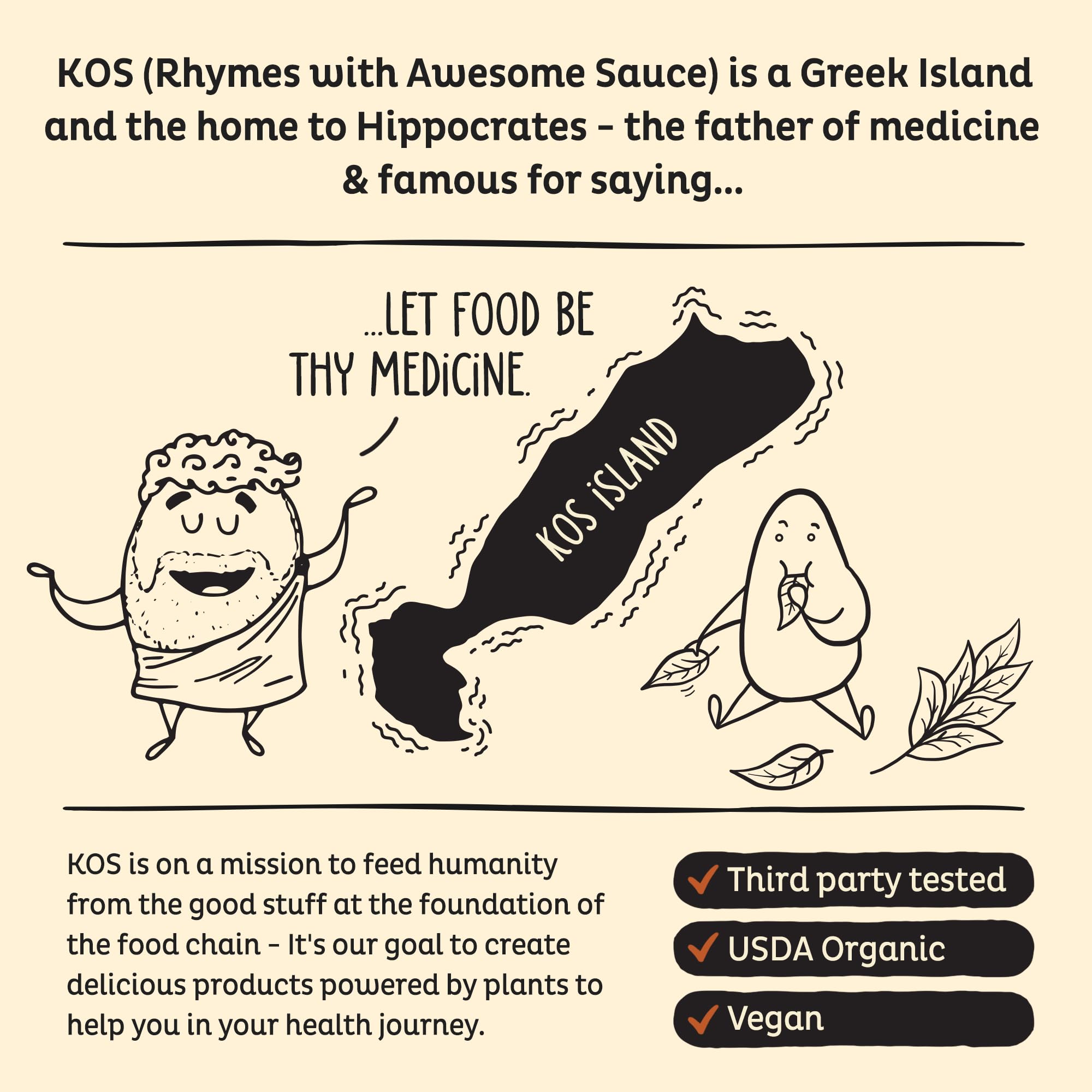 KOS Salted Caramel Coffee tub shows dairy-free and gluten-free credentials