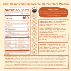 KOS Salted Caramel Coffee organic origin image signals clean, plant-based sourcing