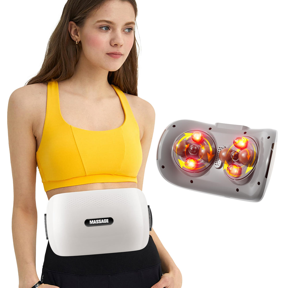 KOSTAK Upgraded Double-Disc Abdominal Massager front view for targeted kneading relief