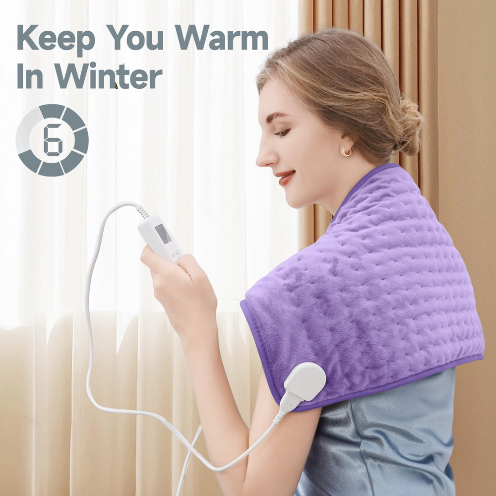 KOT heating pad with six heat settings for customized comfort.