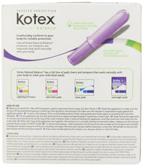 Kotex Security tampons 18-count box interior view.