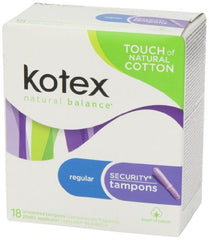 Kotex Security tampons interior packaging view for reference.