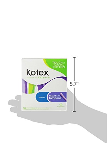 Kotex Security tampons regular absorbency graphic for easy comparison.