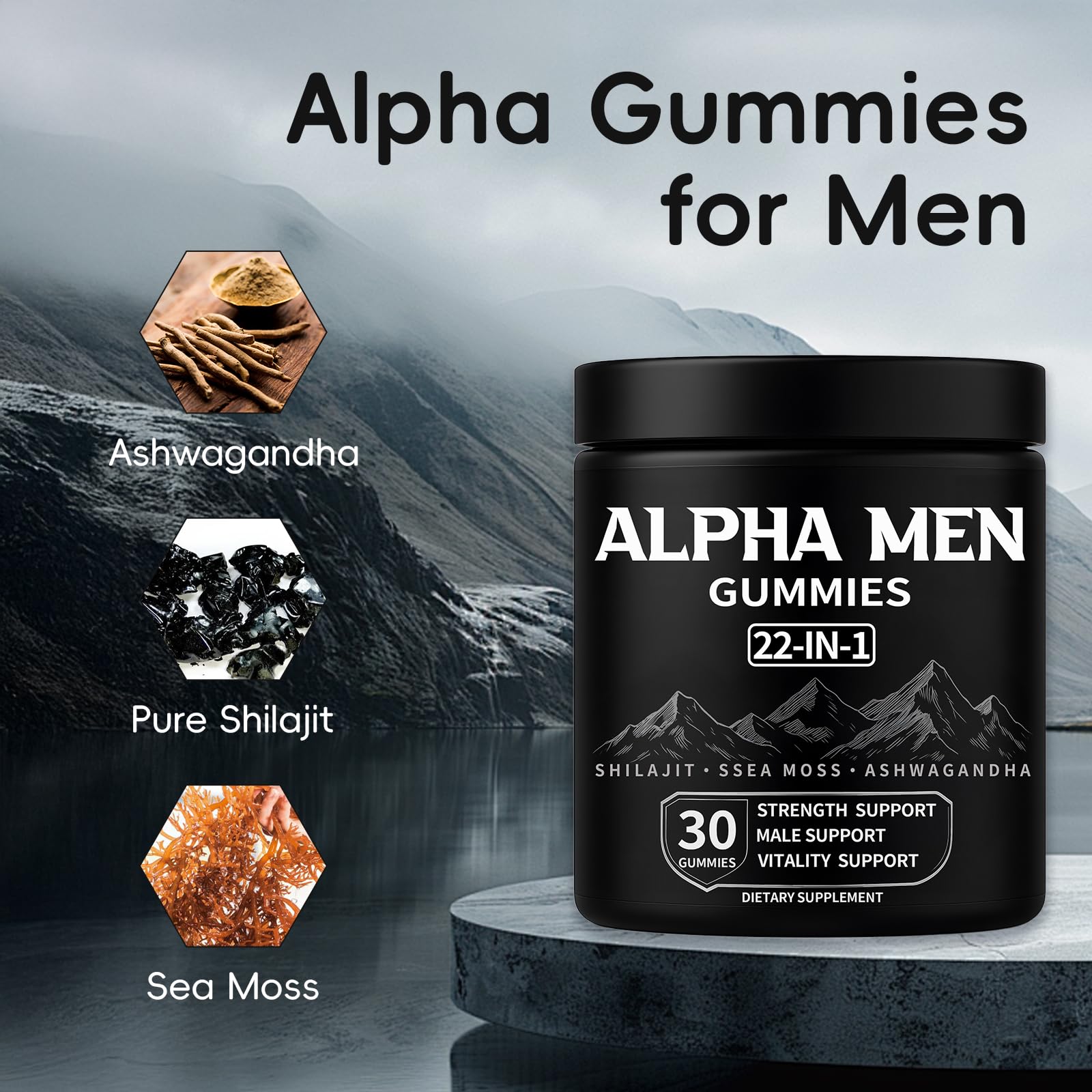 KOVGOCY Alpha Gummies 22-in-1 ingredients illustration