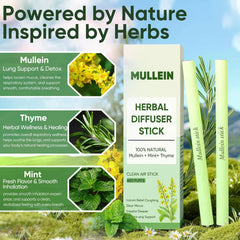 KOVGOCY ingredients close-up showcases mullein, mint, and thyme in a nourishing herbal blend.