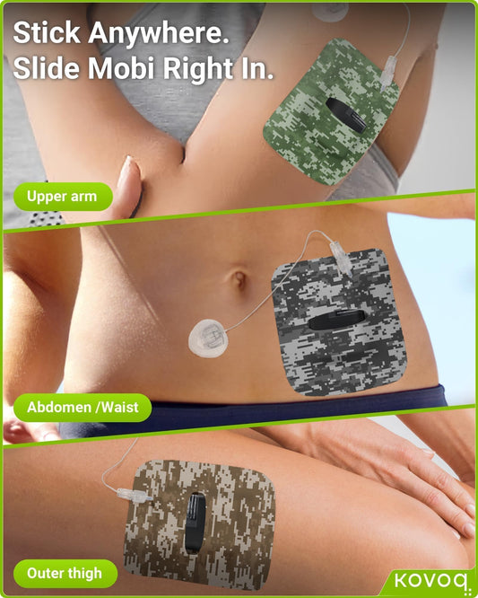 KOVOQ Tandem Mobi adhesive sleeve worn for secure daily fit