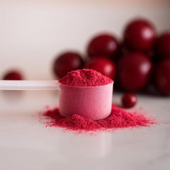 KOYAH Organic Cranberry Powder pouch displaying 30 servings per pouch.