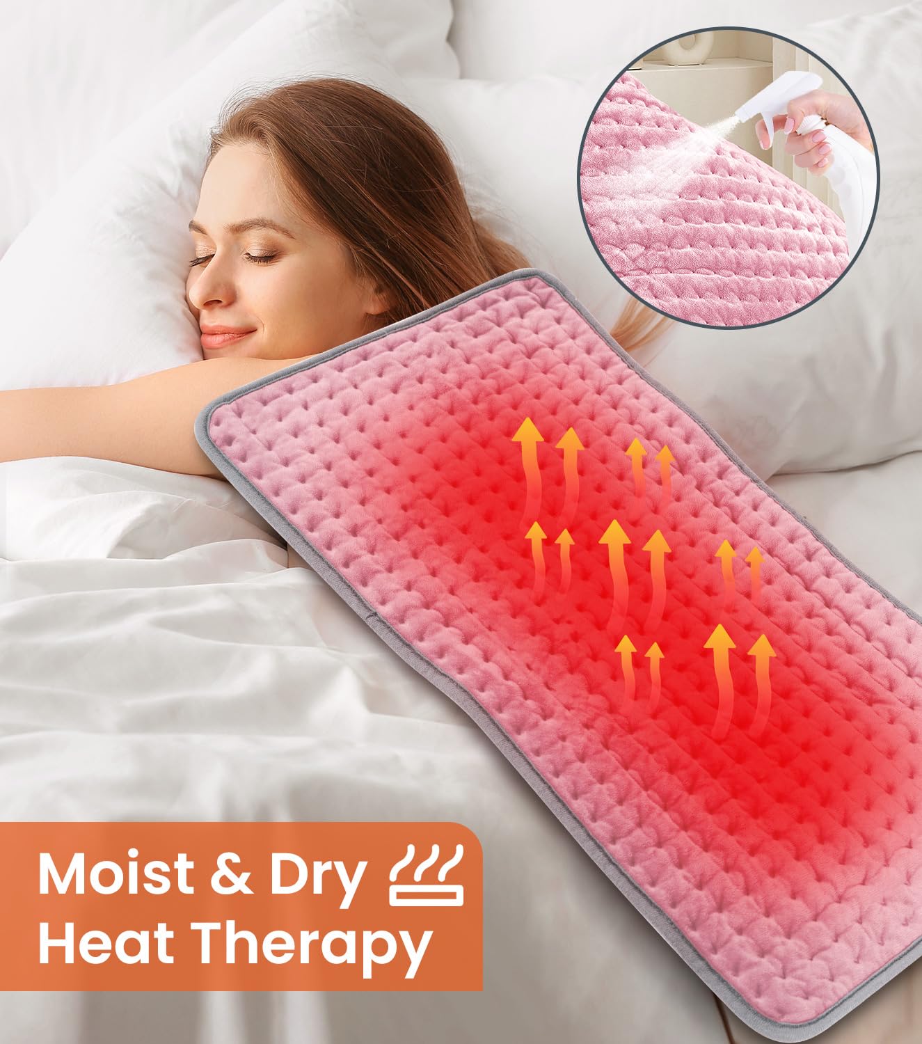 KQPZ heating pad offers 9 heat settings for personalized comfort.