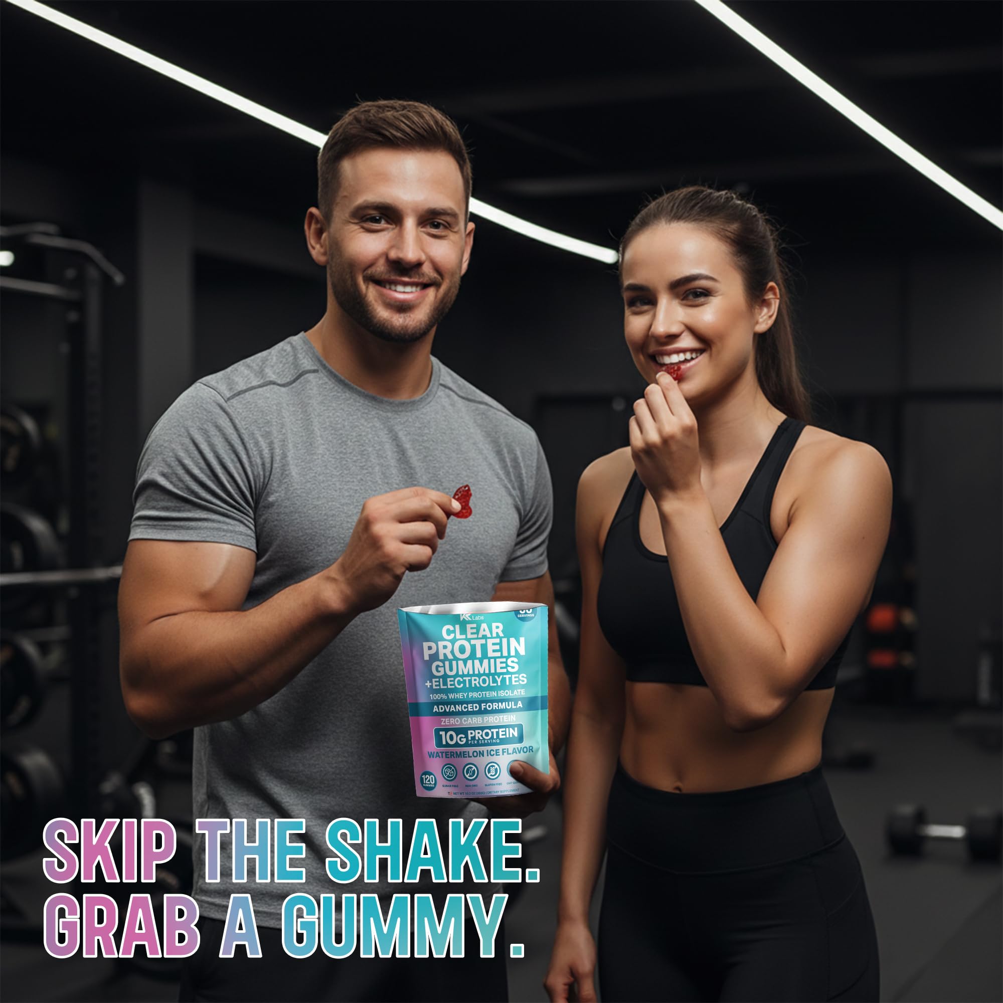 KR Labs Zero Carb Clear Whey Gummies on-the-go pack for everyday use.