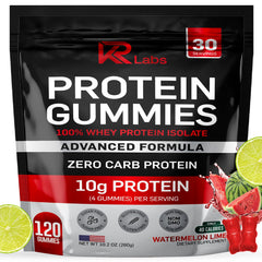 KR Labs Zero Carb gummies packaging front highlighting protein per serving.