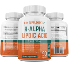 KRK Supplements R-ALA capsules close-up: smooth, easy-to-swallow capsules.