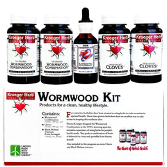 Kroeger Wormwood Detox kit USA manufacturing label demonstrates purity testing.