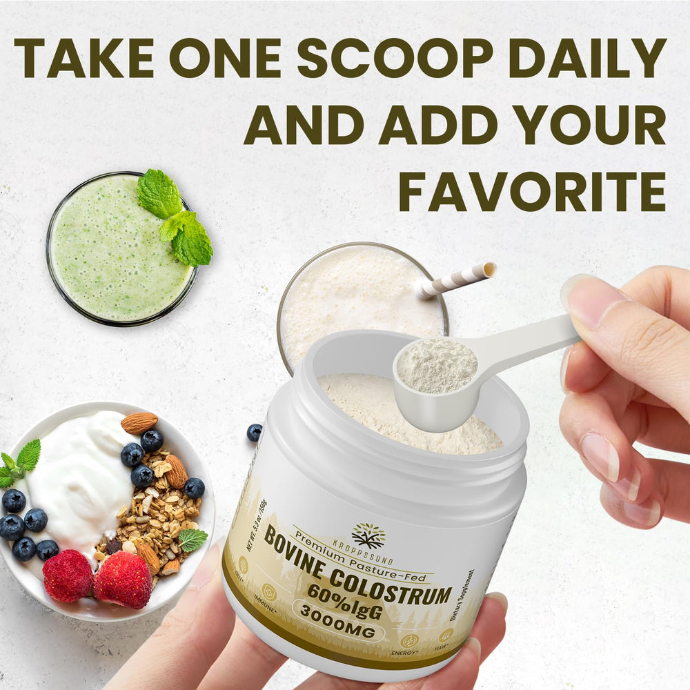 Kroppssund Bovine Colostrum ingredients come from grass-fed cows to support routines.