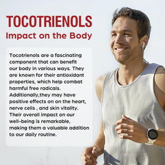Label close-up highlighting the full spectrum tocotrienol isomers.