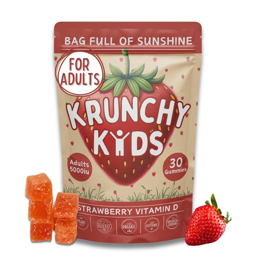 Krunchy Kids D3 gummies bottle front for daily wellness