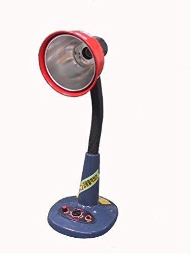 KS Infrared Heat Lamp Desk packaging reveals manual and bulb included