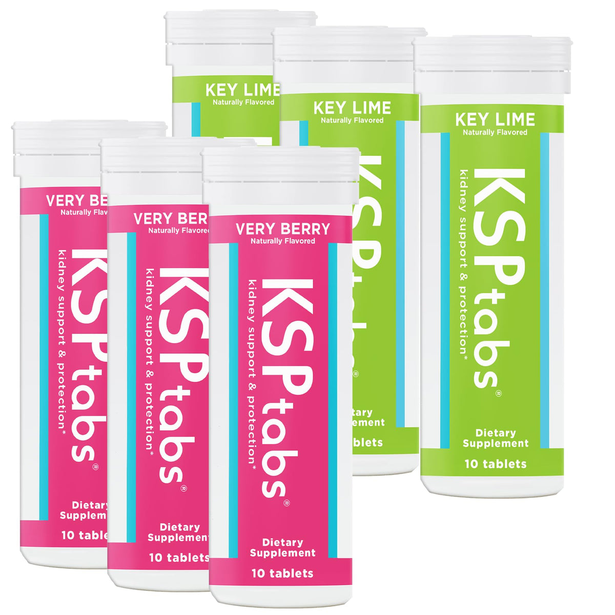 KSPtabs berry-lime effervescent tablet dissolving in water for convenient hydration.