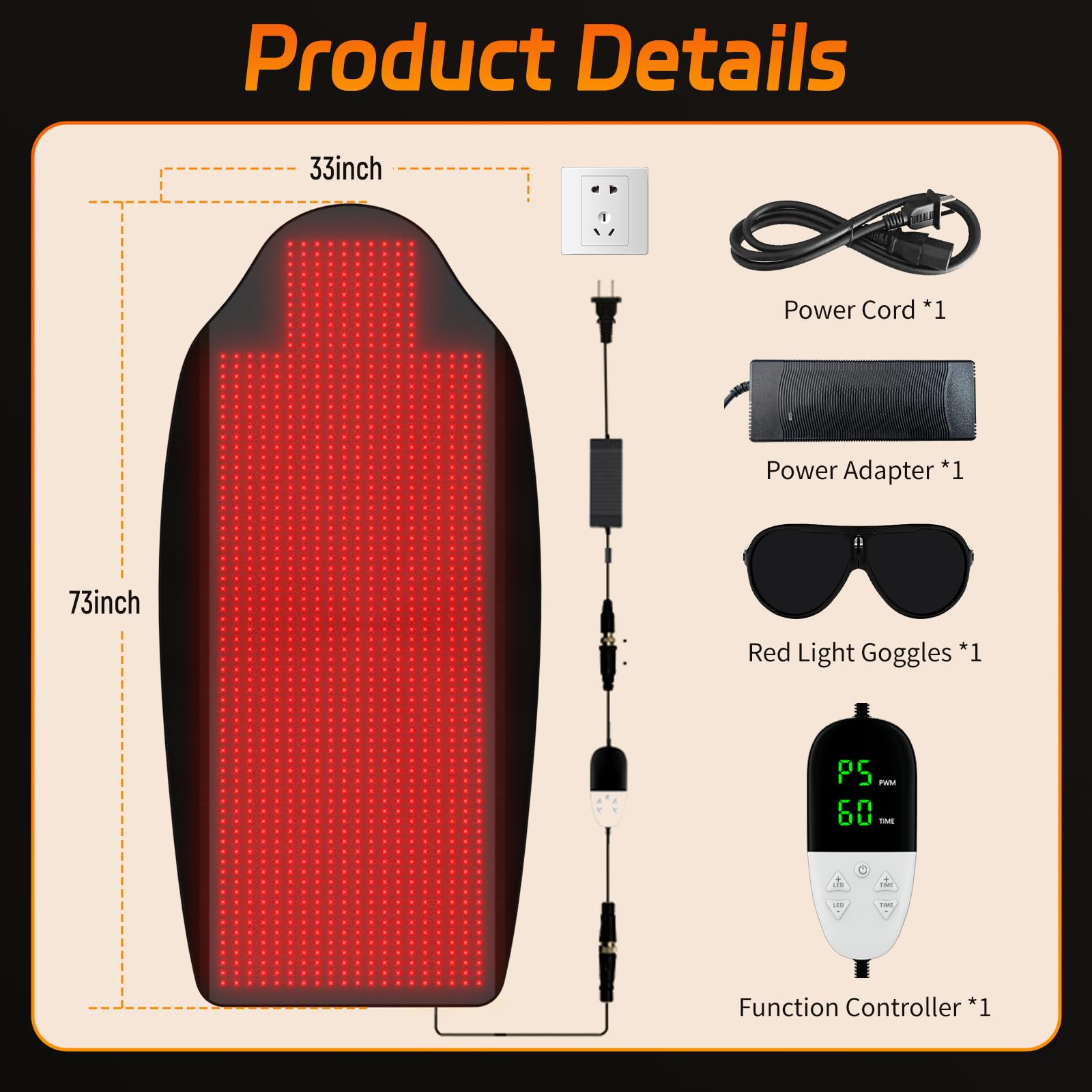 KTS mat sized 73 by 33 inches for expansive use