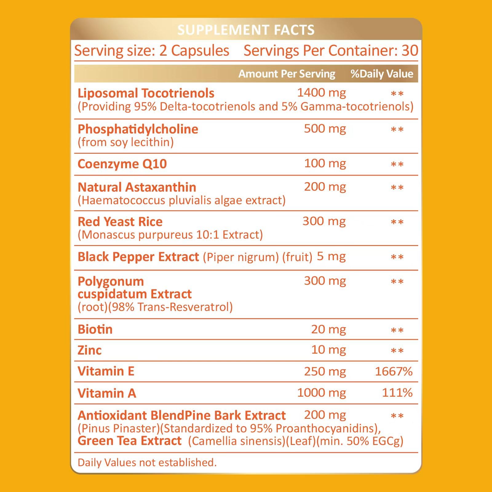 KUAFLY bottle nutrition facts panel conveying supplement details.