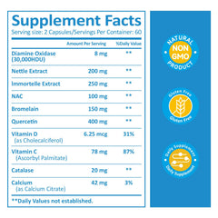 KUAFLY DAO enzyme packaging box emphasizes gluten-free and dairy-free nutrition.